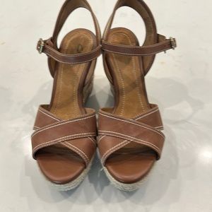 Clarks Saddle Brown Wedges